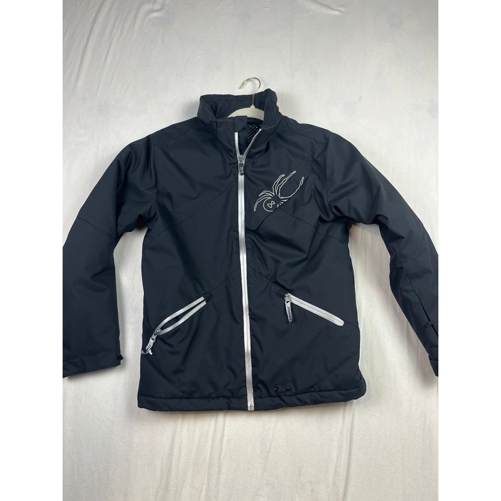 Spyder Boys Black Ski Jacket XTL 10/10k Waterproof Winter Coat Size 16 5057-11